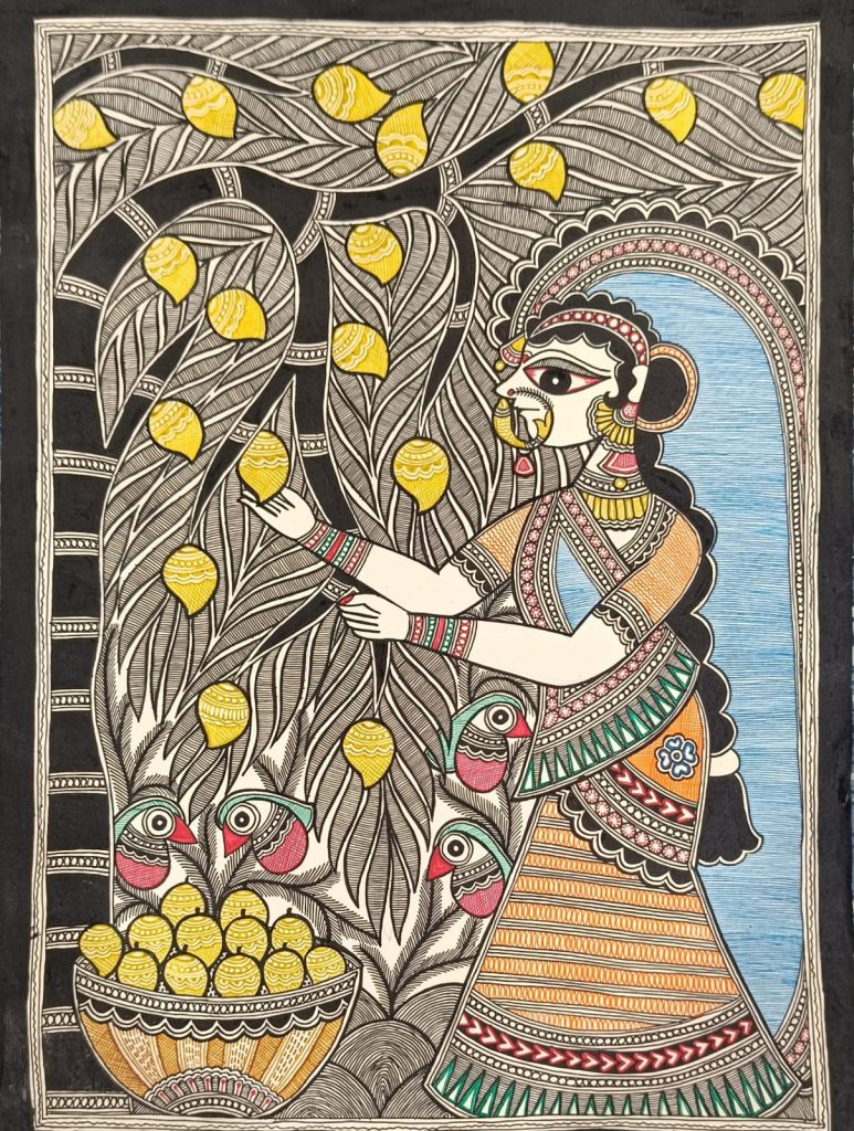 Women of Mithila #4 – Madhubani painting (11″ x 15″) – International ...