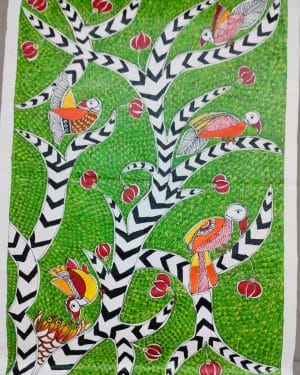 The Tota-Maina -Madhubani painting - rupam - 05