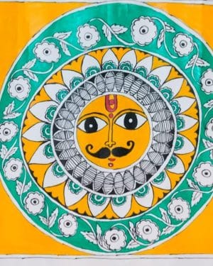 The Surya Dev - Madhubani painting - rupam - 06