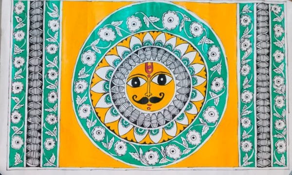 The Surya Dev - Madhubani painting - rupam - 06