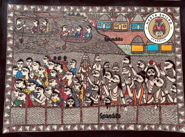 Maha Kumbh - Madhubani painting - Spandita - 10