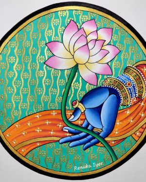 Krishna's Hand With Lotus - Pichwai Painting - Renuka - 03