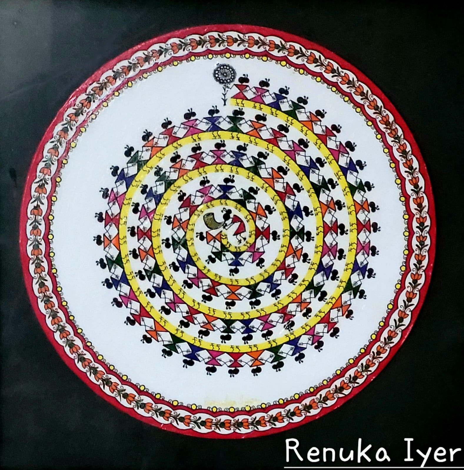 Tarpa Dance - Warli Painting - Renuka - 01