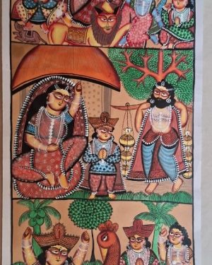 Durga Srimanta Masan - Kalighat Painting - Jahir