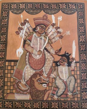 Mahishasurmardhini - Kalighat Painting - Jahir